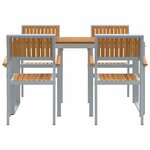 vidaXL Ensemble de salle à manger pour jardin 5 Pièces Gris et marron