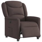 vidaXL Fauteuil inclinable électrique Marron foncé Tissu