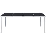 vidaXL Table de jardin 190x90x74 cm Noir Acier