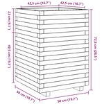 vidaXL Jardinière blanc 50x50x72 5 cm bois de pin massif