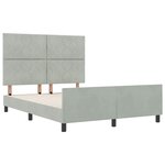 vidaXL Cadre de lit avec tête de lit Gris clair 160 x 200 cm Velours