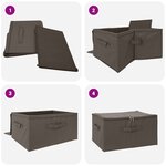 vidaXL Boîte de rangement 6 Pièces Gris 50 x 30 x 25 cm Tissu intissé