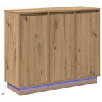 Buffet vidaXL avec LED en chêne artisan  90x32x75 cm  en bois aggloméré