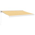 vidaXL Auvent rétractable jaune et blanc 3 5x2 5 m tissu et aluminium