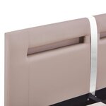 vidaXL Cadre de lit avec LED Cappuccino Similicuir 140 x 200 cm