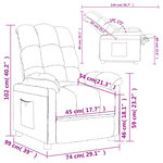 vidaXL Fauteuil inclinable Noir Tissu