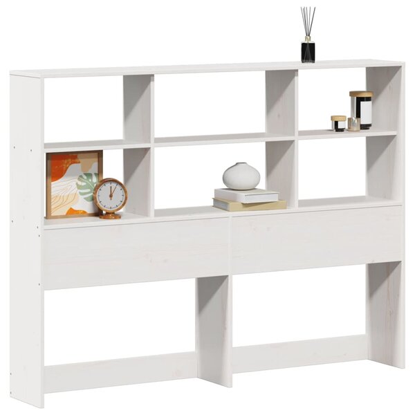 vidaXL Tête de lit avec rangement blanc 150 cm bois massif de pin