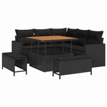 vidaXL Ensemble de canapé de jardin 8 Pièces Noir polyrotin