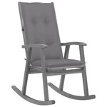 vidaXL Chaise à bascule avec coussins Gris Bois d'acacia massif