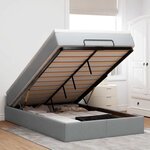 vidaXL Cadre de lit ottoman avec matelas gris clair 120x190 cm tissu