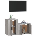 vidaXL Ensemble de meubles TV 2 Pièces Sonoma gris Bois d'ingénierie