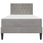 vidaXL Cadre de lit avec matelas Gris clair 100 x 200 cm Velours
