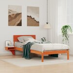 vidaXL Cadre de lit avec tables de chevet avec tête de lit Marron cire