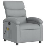 vidaXL Fauteuil inclinable de massage gris clair tissu