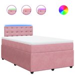 vidaXL Sommier à lattes de lit avec matelas rose 120x190 cm velours