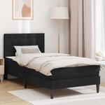 vidaXL Cadre de lit avec matelas Noir 80 x 200 cm Velours
