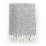 vidaXL Couverture coton à chevrons 160x210 cm Gris