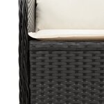 vidaXL Salon de jardin 3 Pièces avec coussins Noir Résine tressée