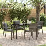 vidaXL Ensemble de salle à manger pour jardin 5 Pièces Gris Poly rotin