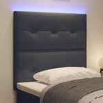 vidaXL Tête de lit avec des lumières à LED Gris 100 cm Velours
