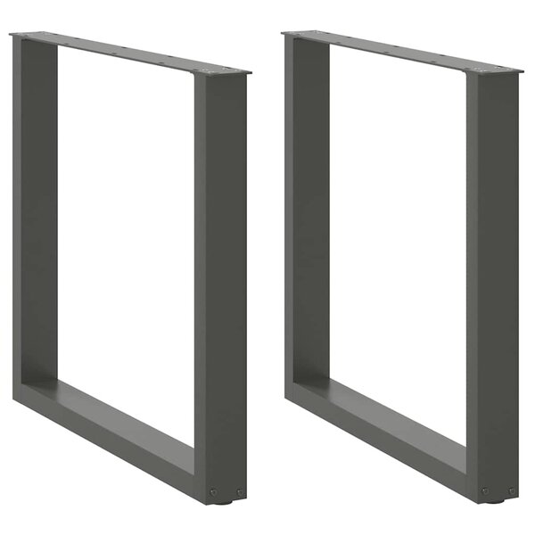 vidaXL Pieds de table à manger en U 2 pièces Anthracite 80 x (72-73) cm Acier