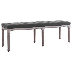Banc banquette lin bois solide 150 x 40 x 48 cm gris foncé 02_0010763