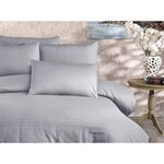 Parure de lit - housse de couette 220 x 240 + 2 taies d'oreiller 60 x 60 80 coton- Gris