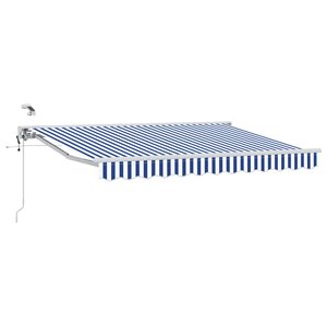 vidaXL Auvent rétractable électrique Bleu et Blanc 3 5 x 2 m