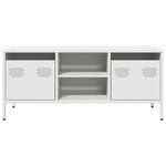 vidaXL Meuble TV blanc 101 5x39x43 5 cm acier laminé à froid