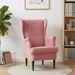 vidaXL Fauteuil Rose Velours