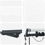 vidaXL Auvent Rétractable with Blanc 500 × 300 cm tissu