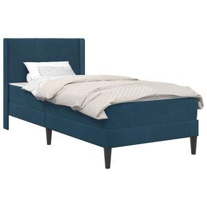 vidaXL Cadre de lit avec matelas Bleu 90 x 190 cm Velours
