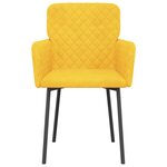 vidaXL Chaises à manger lot de 2 Jaune Velours