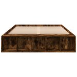 vidaXL Cadre de lit chêne fumé 135x190 cm bois d'ingénierie