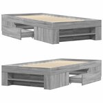 vidaXL Cadre de lit sonoma gris 90x190 cm bois d'ingénierie