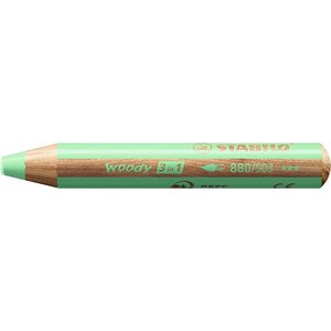 Crayon multi-talents woody 3en1 rond vert pastel stabilo