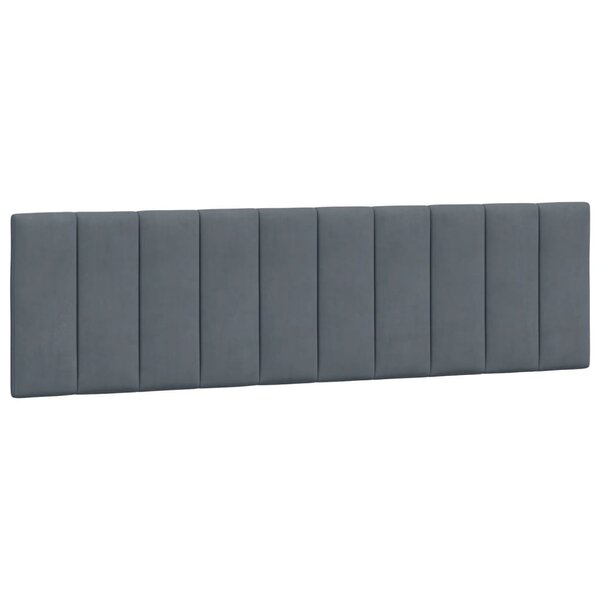 vidaXL Coussin de tête de lit Hanko gris foncé 183 cm velours