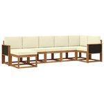vidaXL Ensemble de canapés d'extérieur 7 pc Naturel et Crème Polyester