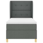 Lit Box Spring vidaXL avec matelas gris foncé 90x200 cm en tissu