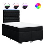 vidaXL Sommier à lattes de lit avec matelas Noir 120x200 cm Tissu