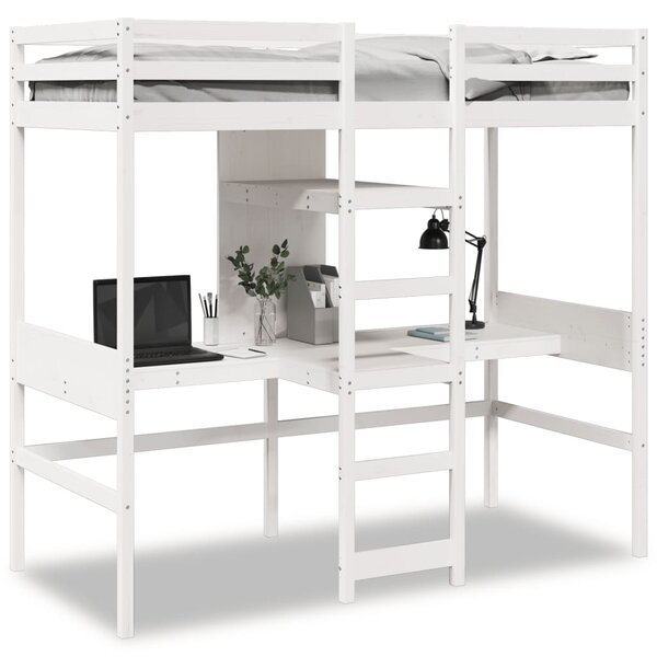 vidaXL Cadre de lit superposé sans matelas blanc 75x190 cm pin massif