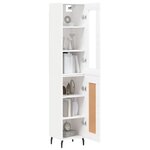 vidaXL Buffet haut Blanc 34 5x34x180 cm Bois d'ingénierie