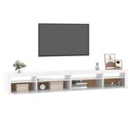 vidaXL Meuble TV avec lumières LED Blanc 270x35x40 cm