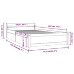 vidaXL Cadre de lit avec tiroirs 90x200 cm