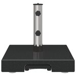 vidaXL Base de Parasol sur Roulettes avec Poignée Granit Noir 29 kg Carrée