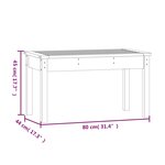 vidaXL Banc de jardin blanc 80x44x45 cm bois massif de pin