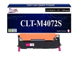 T3AZUR - Toner compatible avec Samsung CLT-M4072S pour Samsung CLP320 CLP320N CLP321 CLP325 CLP325W CLP326 CLX3180 CLX3185 CLX3185FN CLX3185FW CLX3185W CLX3186 CLX3186FN CLX3186N - Magenta