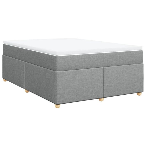 vidaXL Sommier à lattes de lit avec matelas Gris clair 140x190cm Tissu