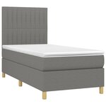 vidaXL Sommier à lattes de lit et matelas et LED Gris foncé 90x190 cm