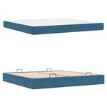 vidaXL Cadre de lit avec matelas avec matelas 2 Pièces Bleu Velours